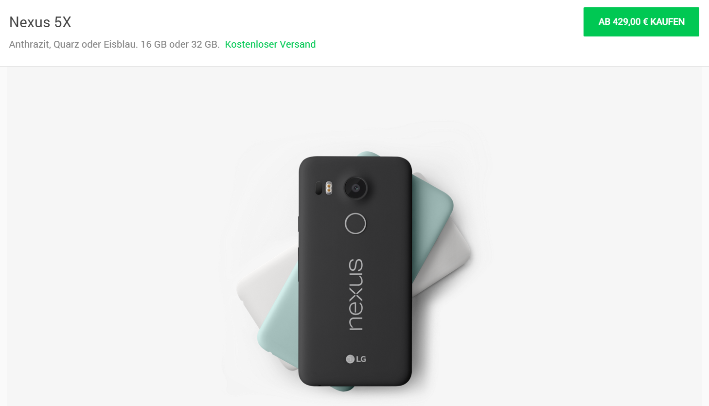 Google reduziert das Google Nexus 5X
