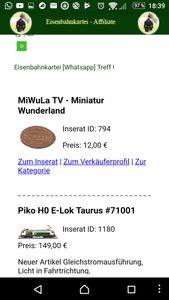 Screenshot of Eisenbahnkartei