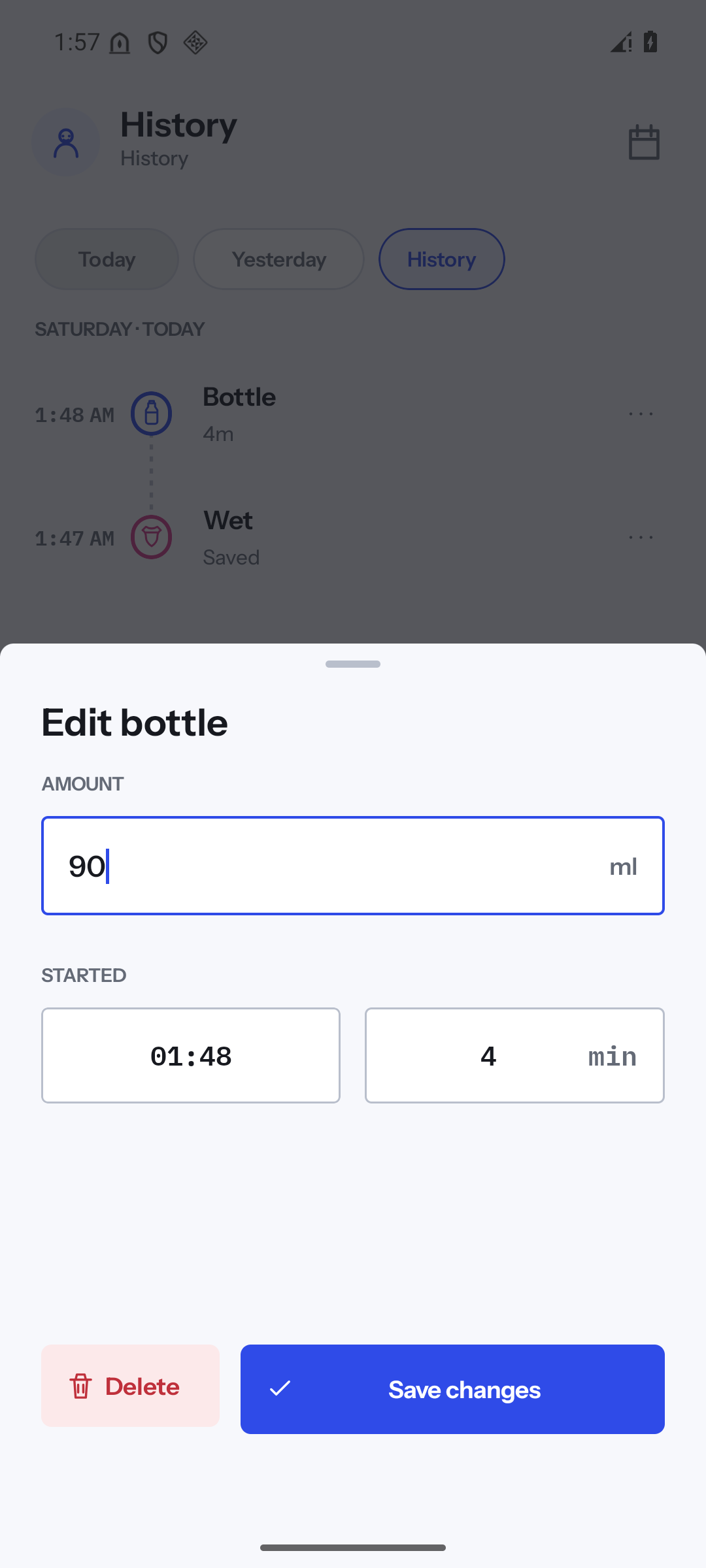 Screenshot of Lulla: Baby Tracker