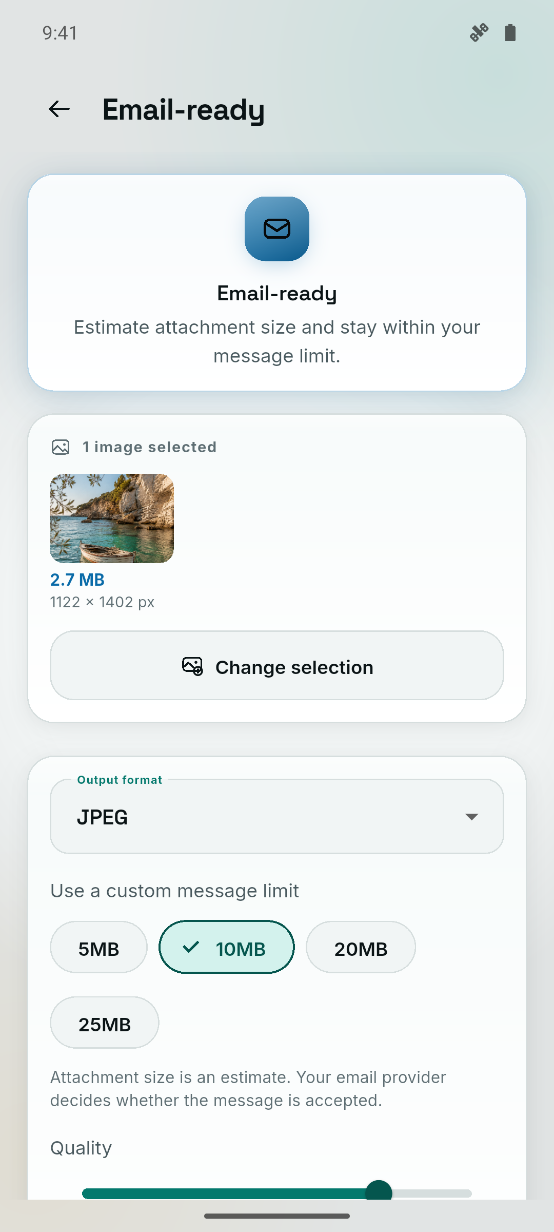 Screenshot of ExactFit: Resize & Compress