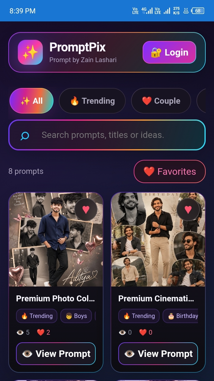 Screenshot of PromptPix