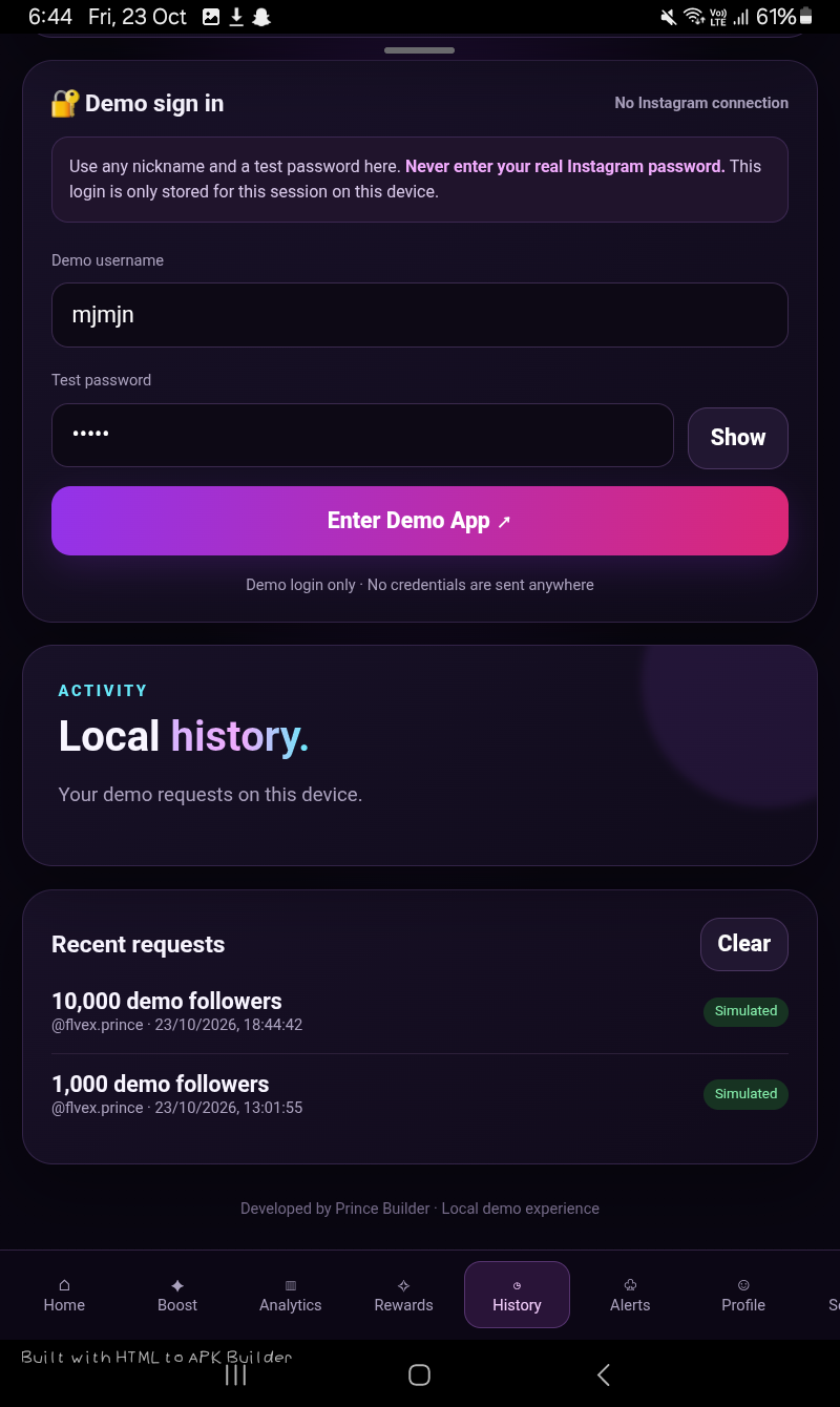 Screenshot of Fake Followers India