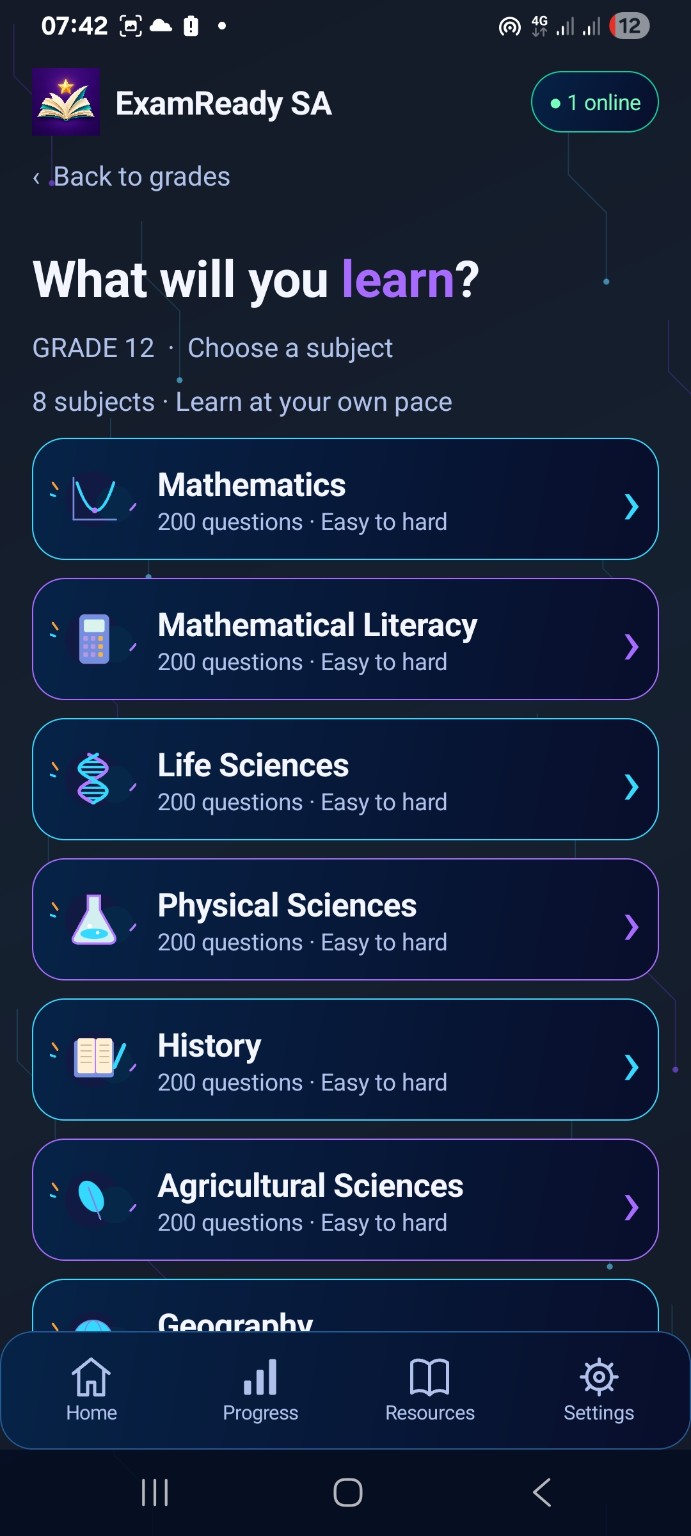 Screenshot of ExamReady SA