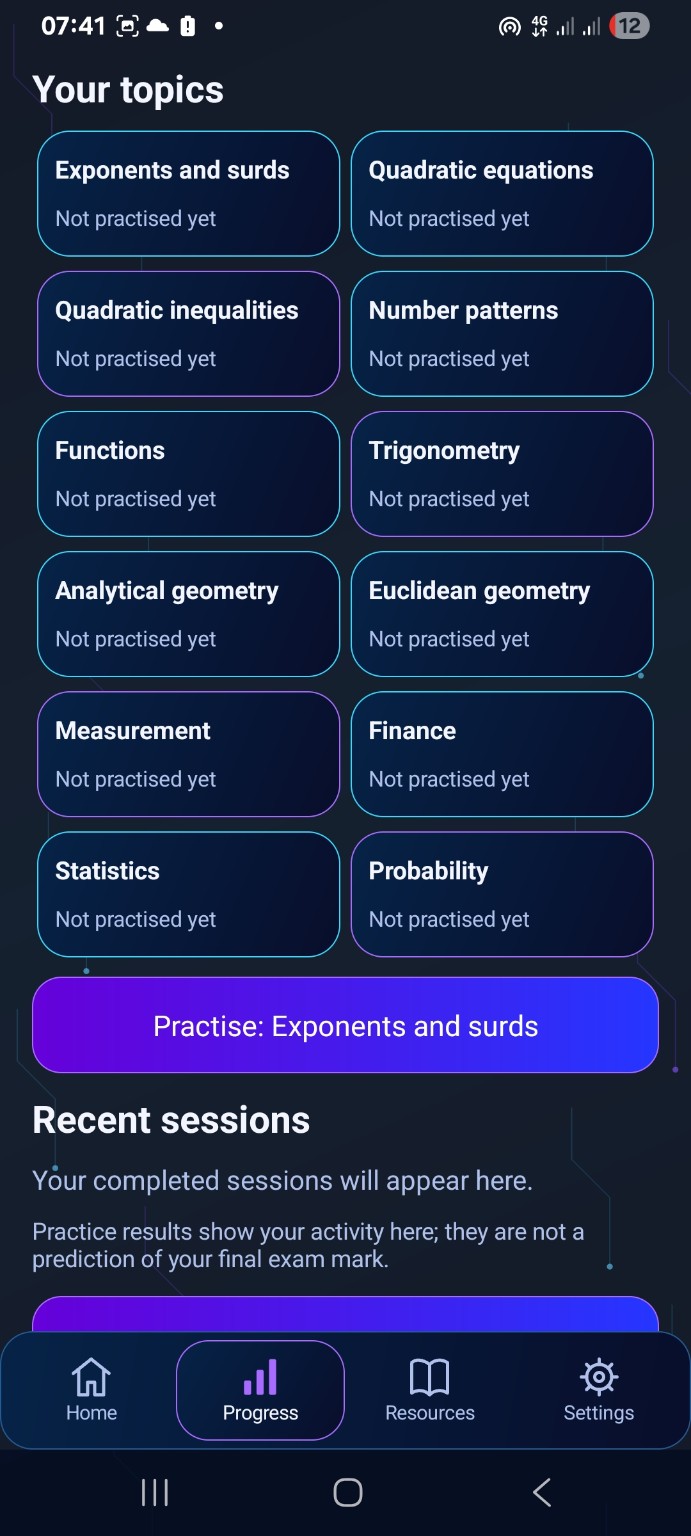 Screenshot of ExamReady SA
