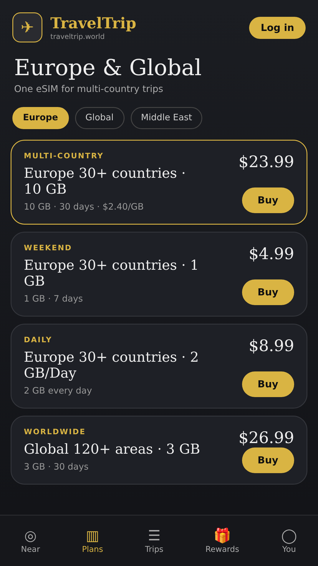 Screenshot of TravelTrip World - Travel eSIM