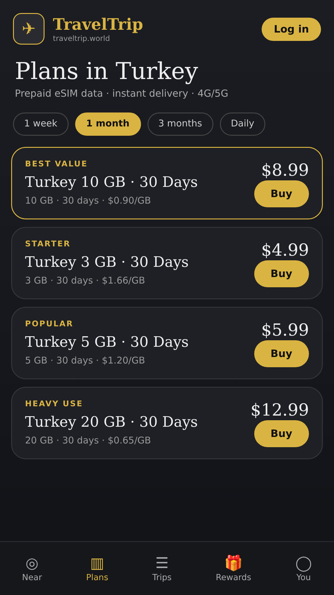 Screenshot of TravelTrip World - Travel eSIM