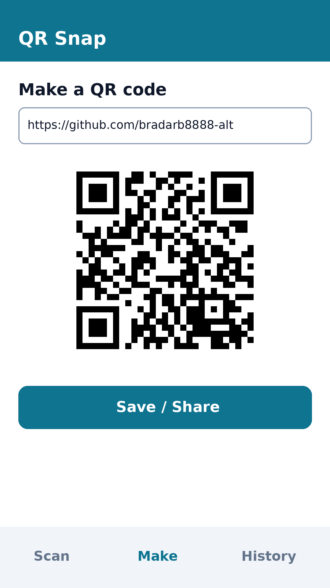 Screenshot of QR Snap - Scanner & Maker
