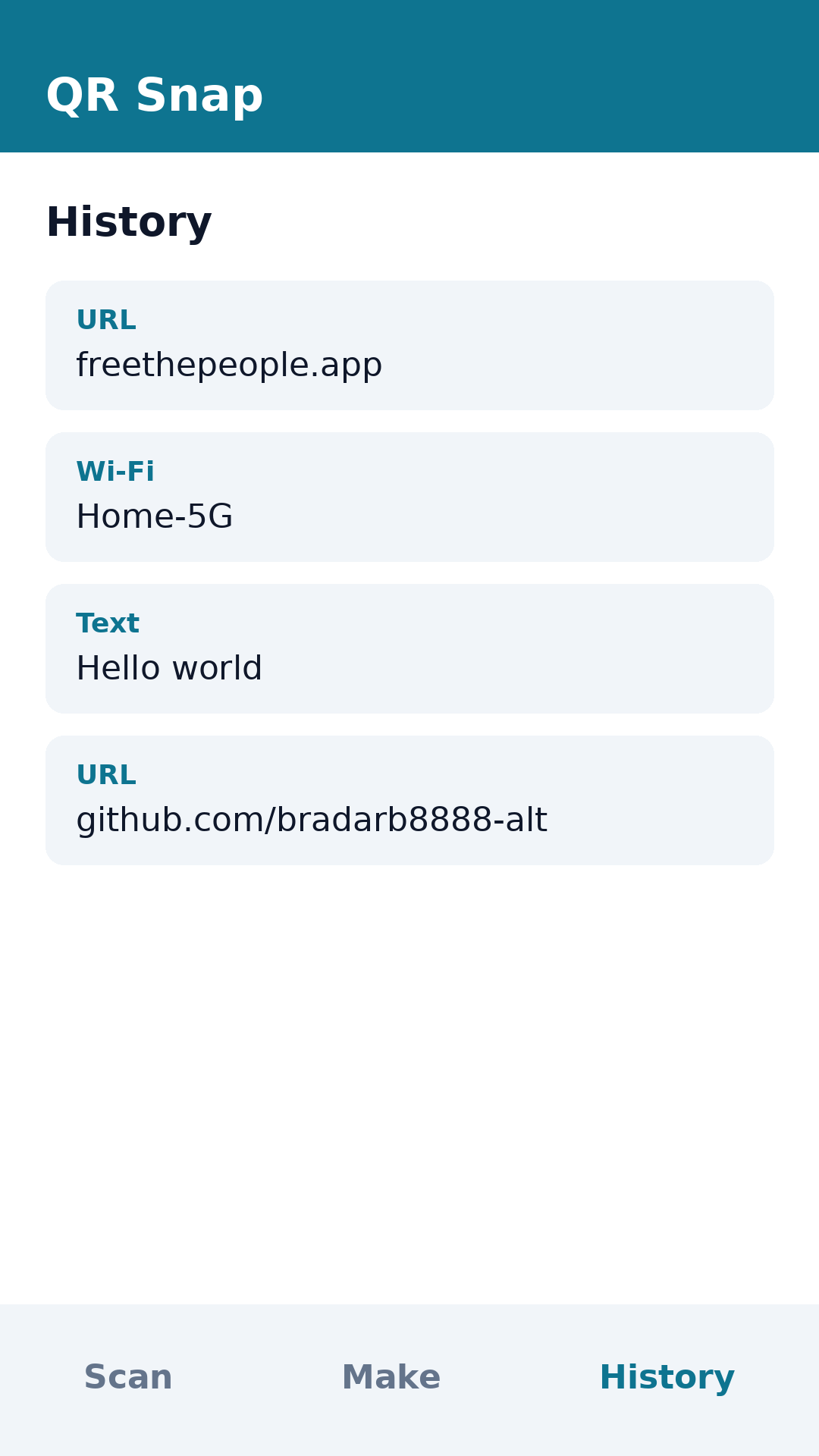 Screenshot of QR Snap - Scanner & Maker